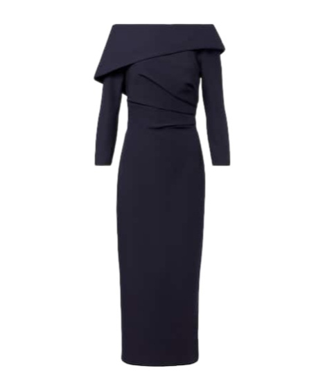 Safiyaa London Off-shoulder Crêpe Midi Dress In Black