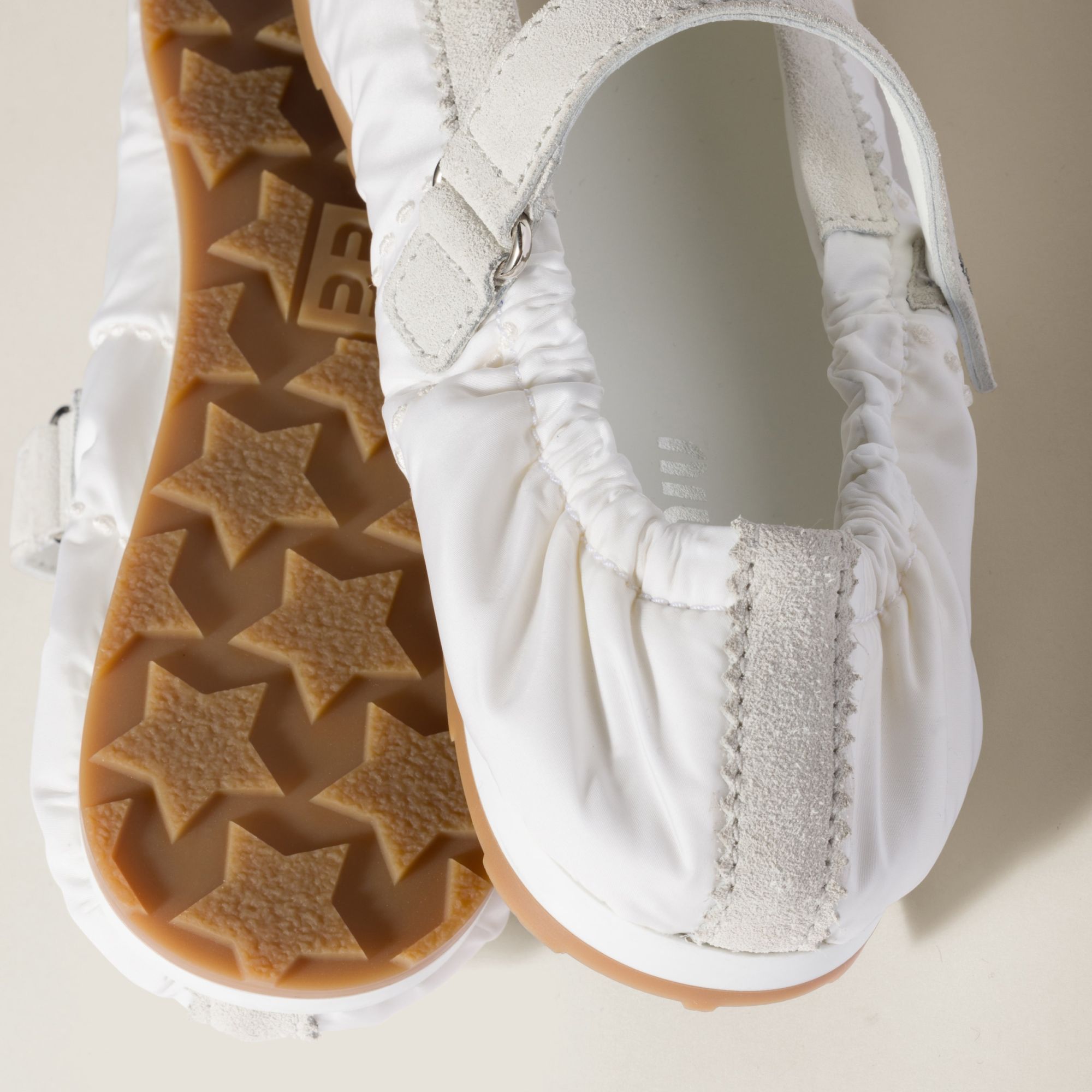 Miu Miu Plume Technical Fabric And Suede Ballerinas