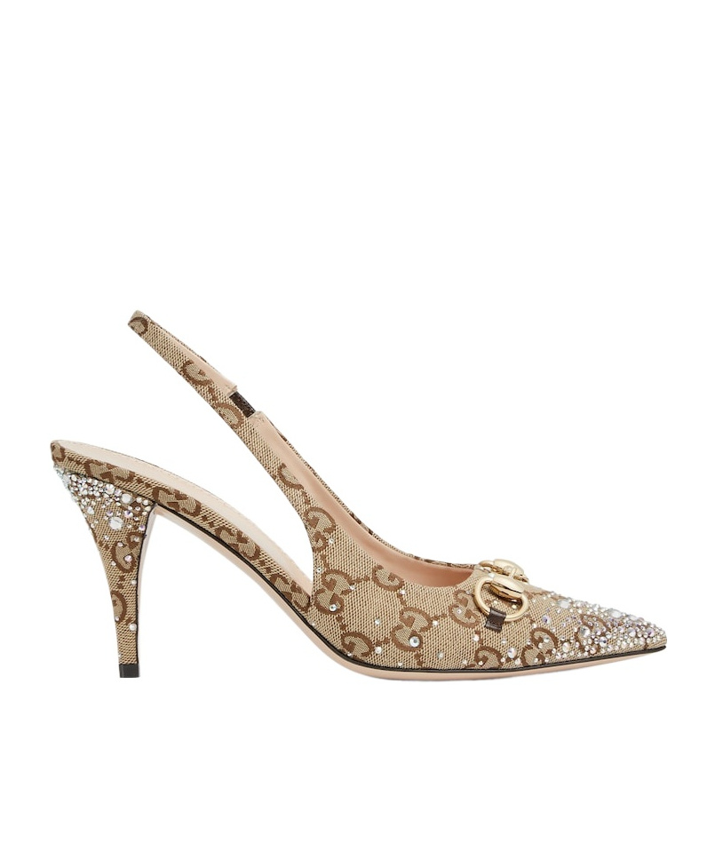 Shop Gucci Women's Horsebit Pump In Beige And Dark Brown