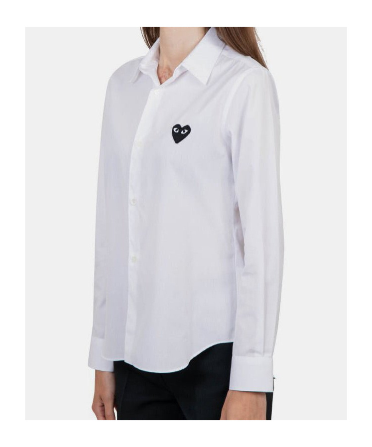 Comme Des Garçons Play Logo Shirt In White