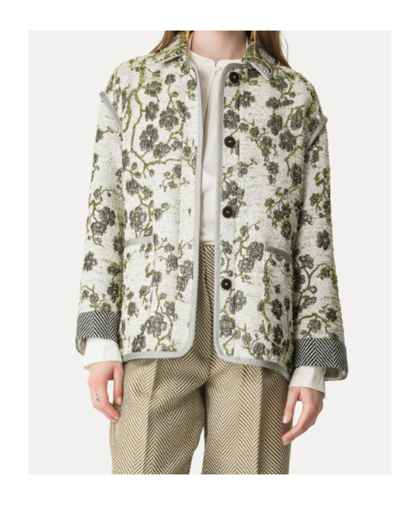 Forte Forte Jacquard La Lune En Fleur Jacket In Green
