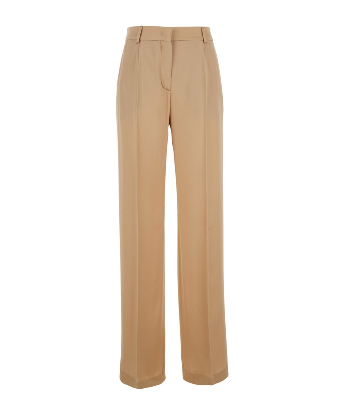 Shop Alberta Ferretti Satin Trousers In Nude