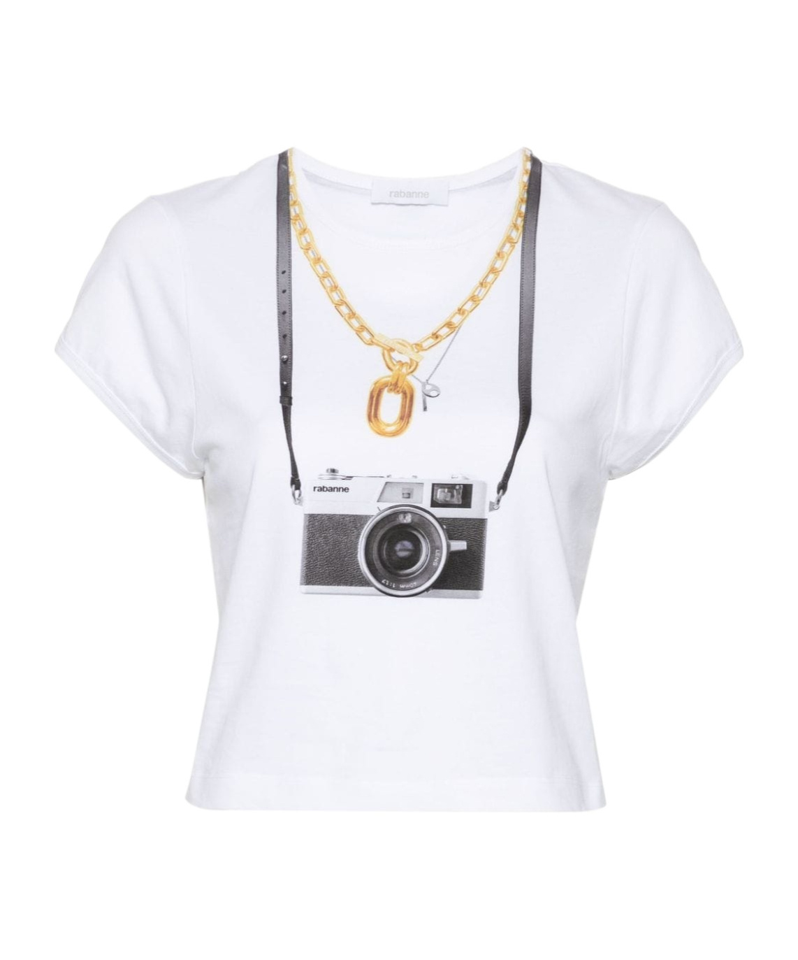 Rabanne Camera-print Cotton T-shirt In White