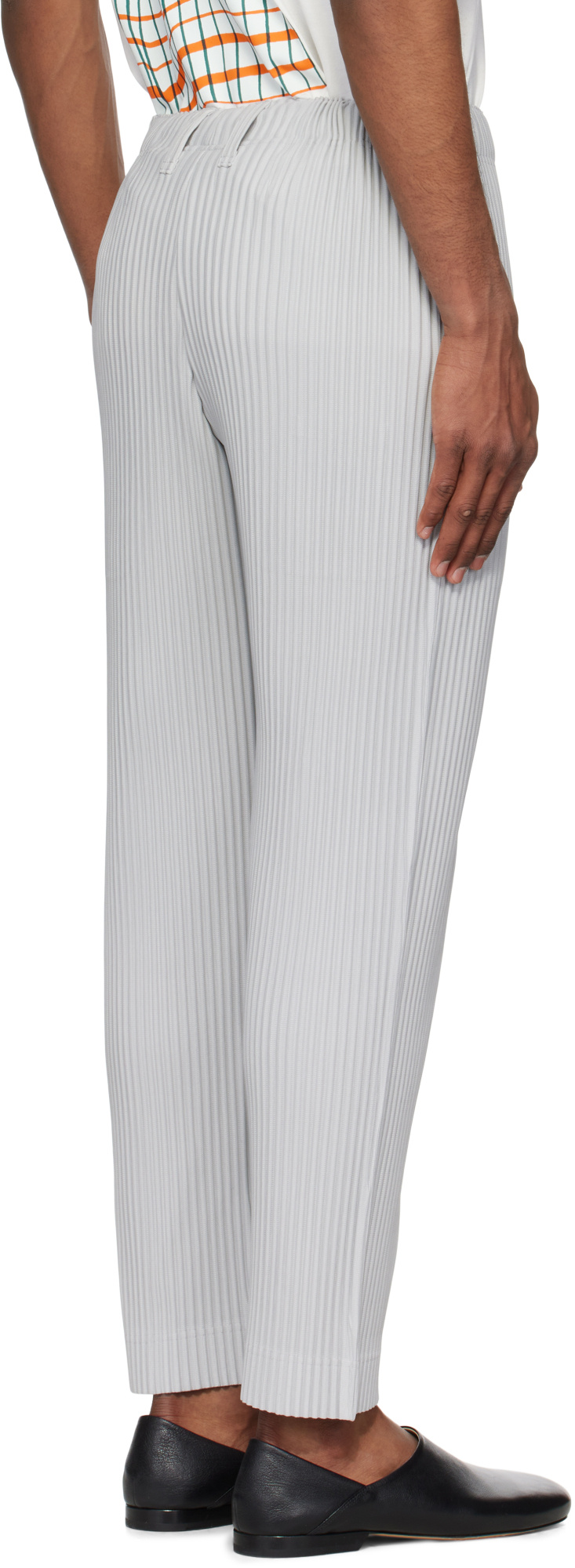 Issey Miyake Pleated Straight-leg Trousers In Gray