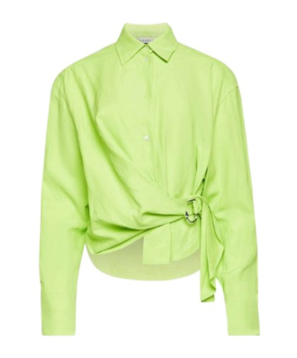 Shop Jw Anderson Draped Twisted Shirt In Green