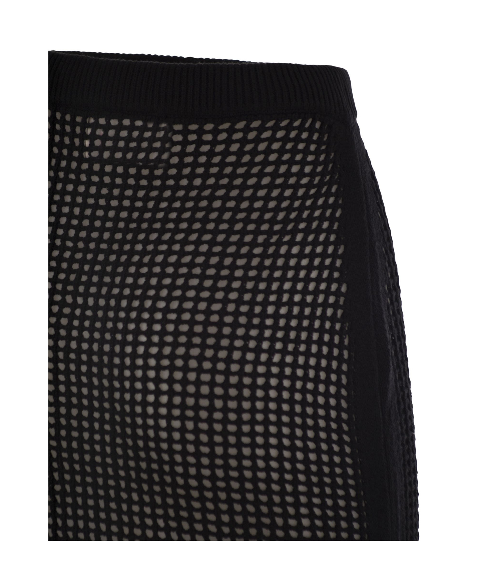 Mc2 Saint Barth Darline - Crochet Midi Skirt In Black