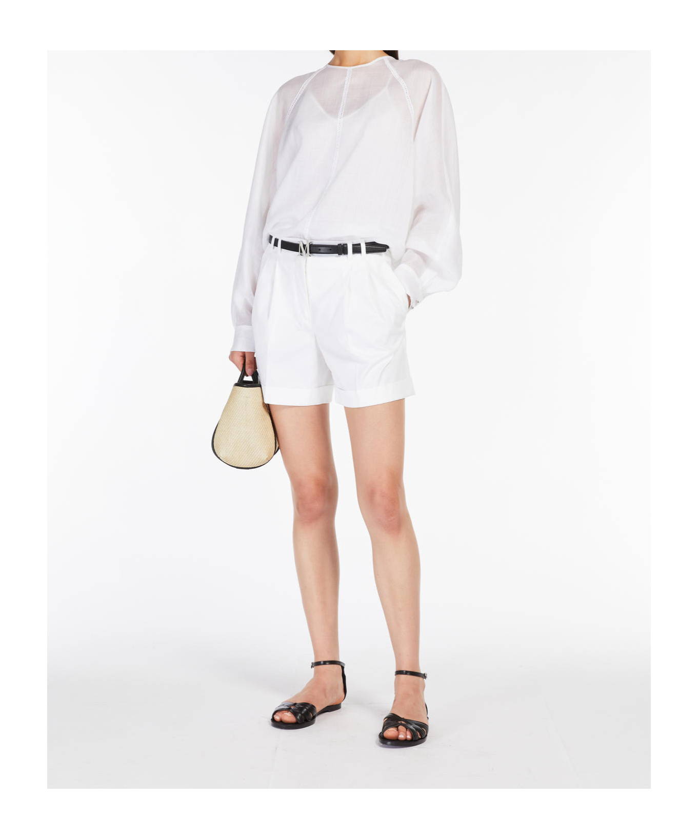 Max Mara Belt-loop Shorts In White