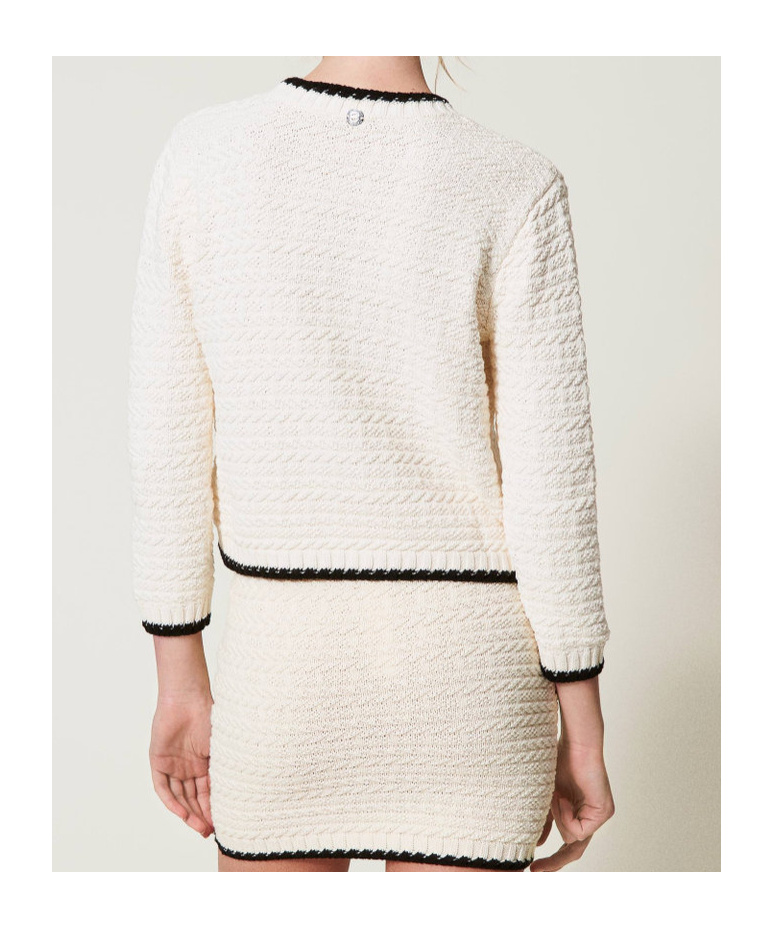 Twinset Jacquard Effect Jacket In White