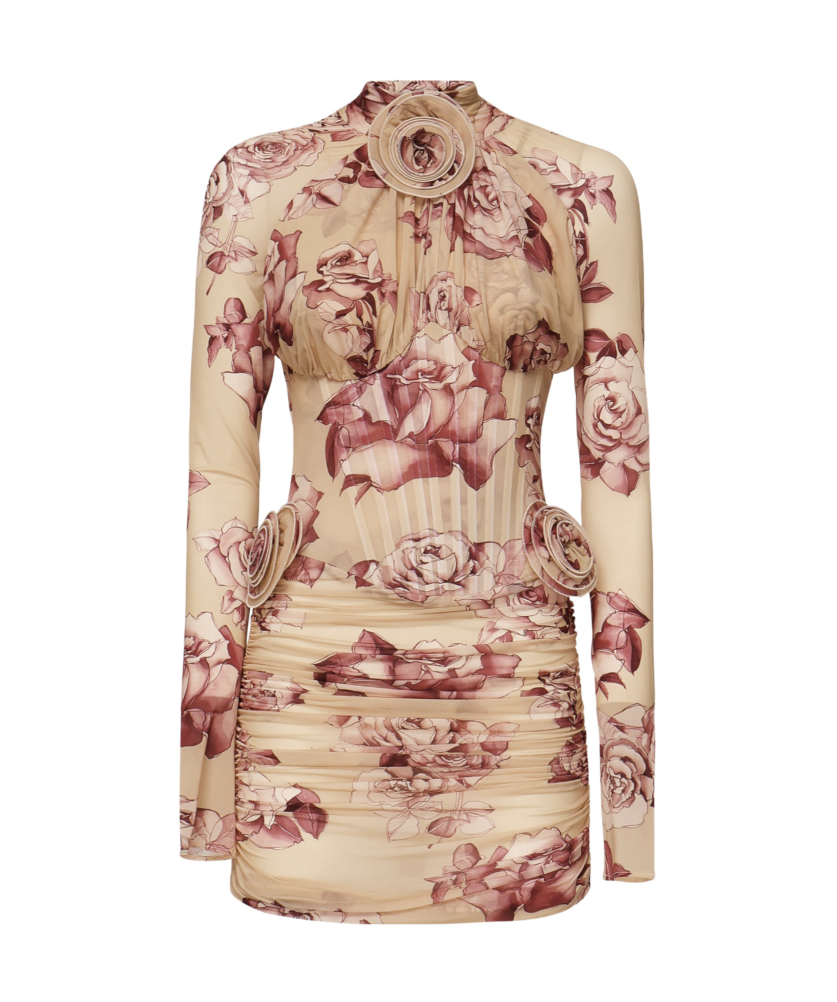 Magda Butrym Magda Burtym Sheer Long Sleeve Bustier Midi Dress