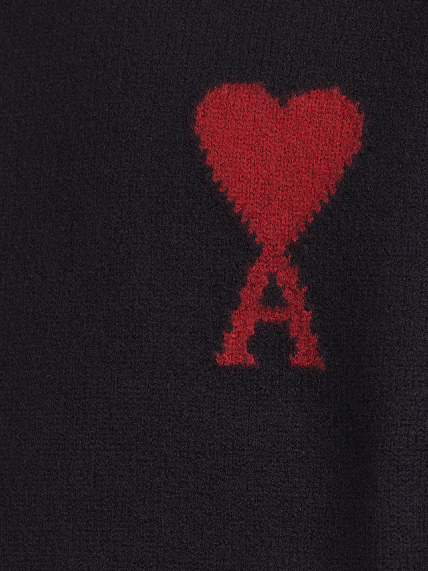 Ami Alexandre Mattiussi Ami Felted Wool Sweater With Heart And Logo Detail In Black