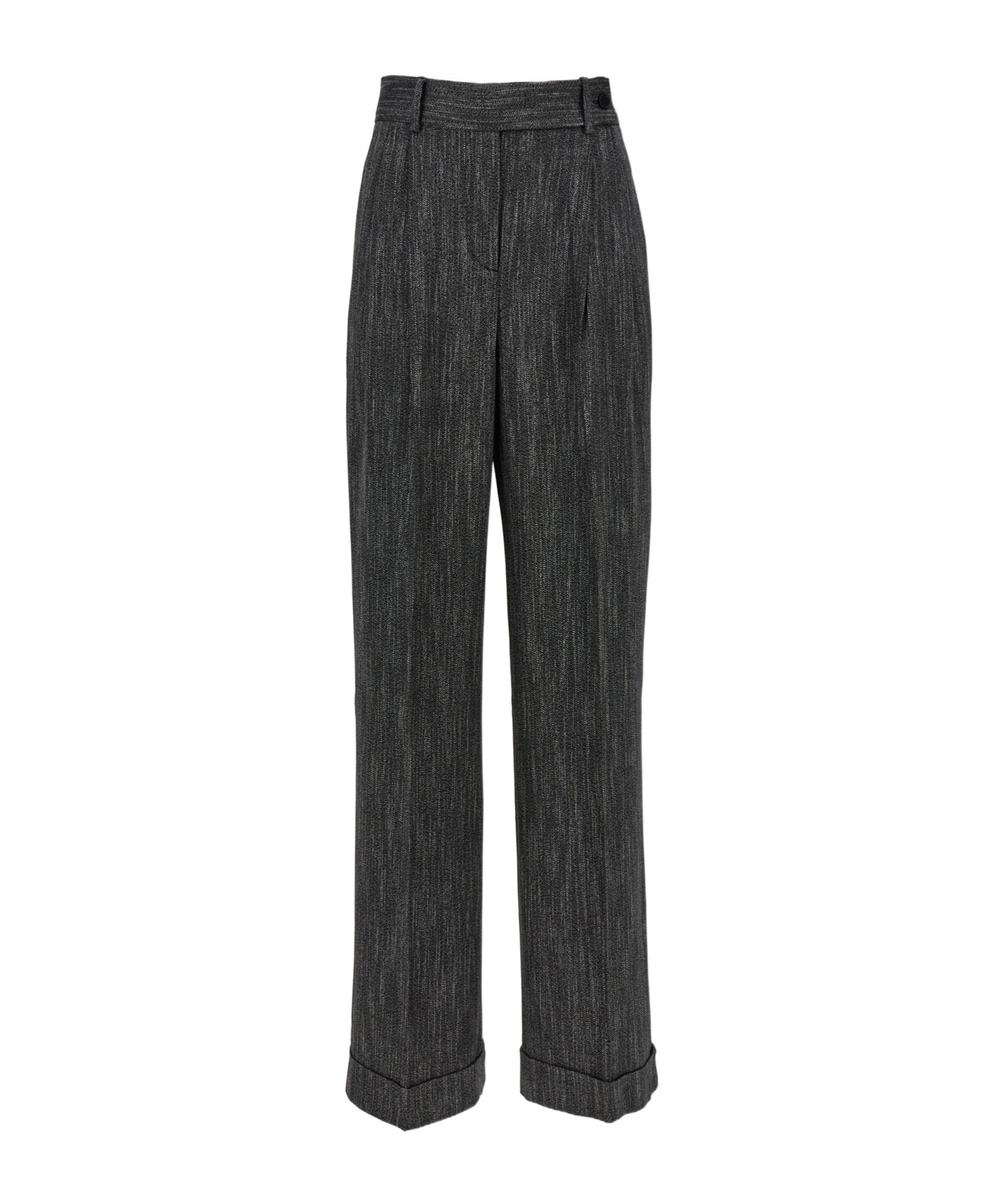 Alberta Ferretti Grey Front Pleats Pants In Black