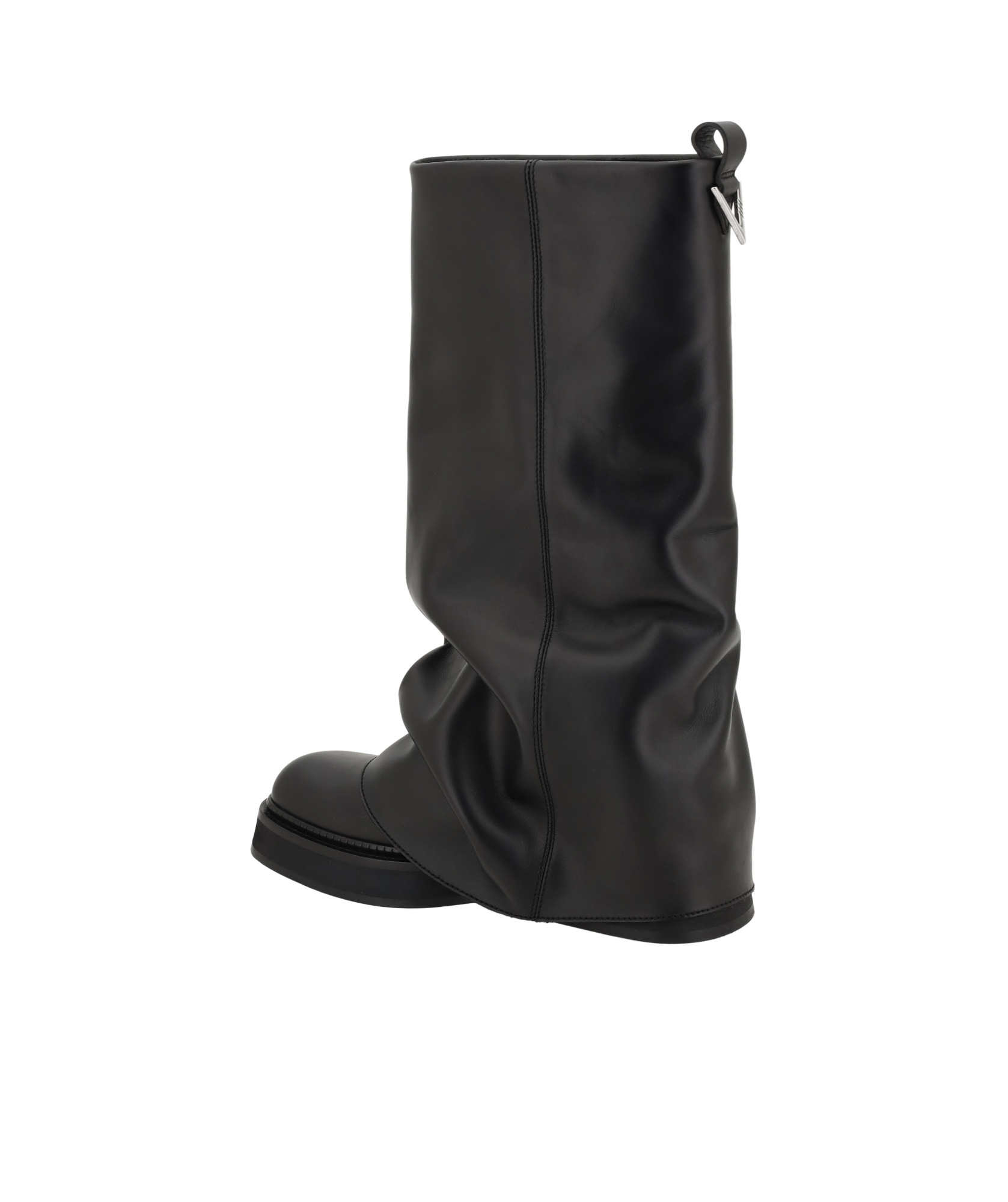 Attico Stylish Combat Boots With Square Toe Design In Black