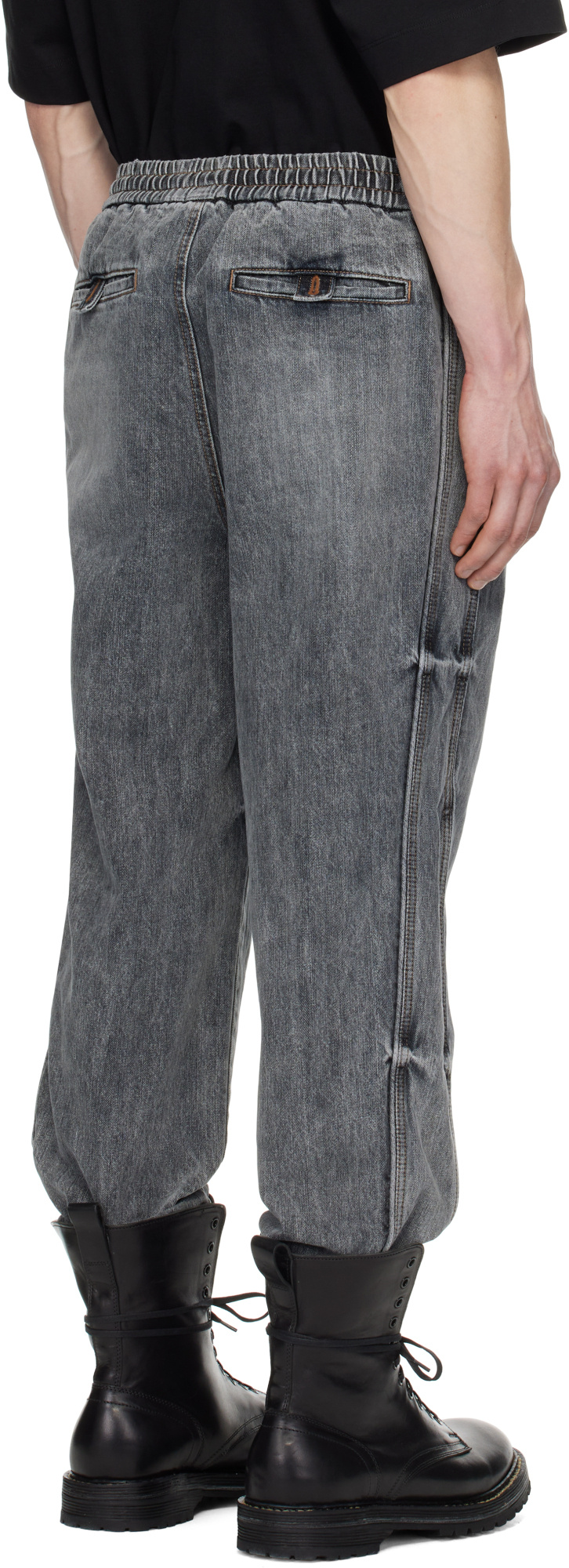 Juunj Track Jogger Denim Sweatpants In Gray