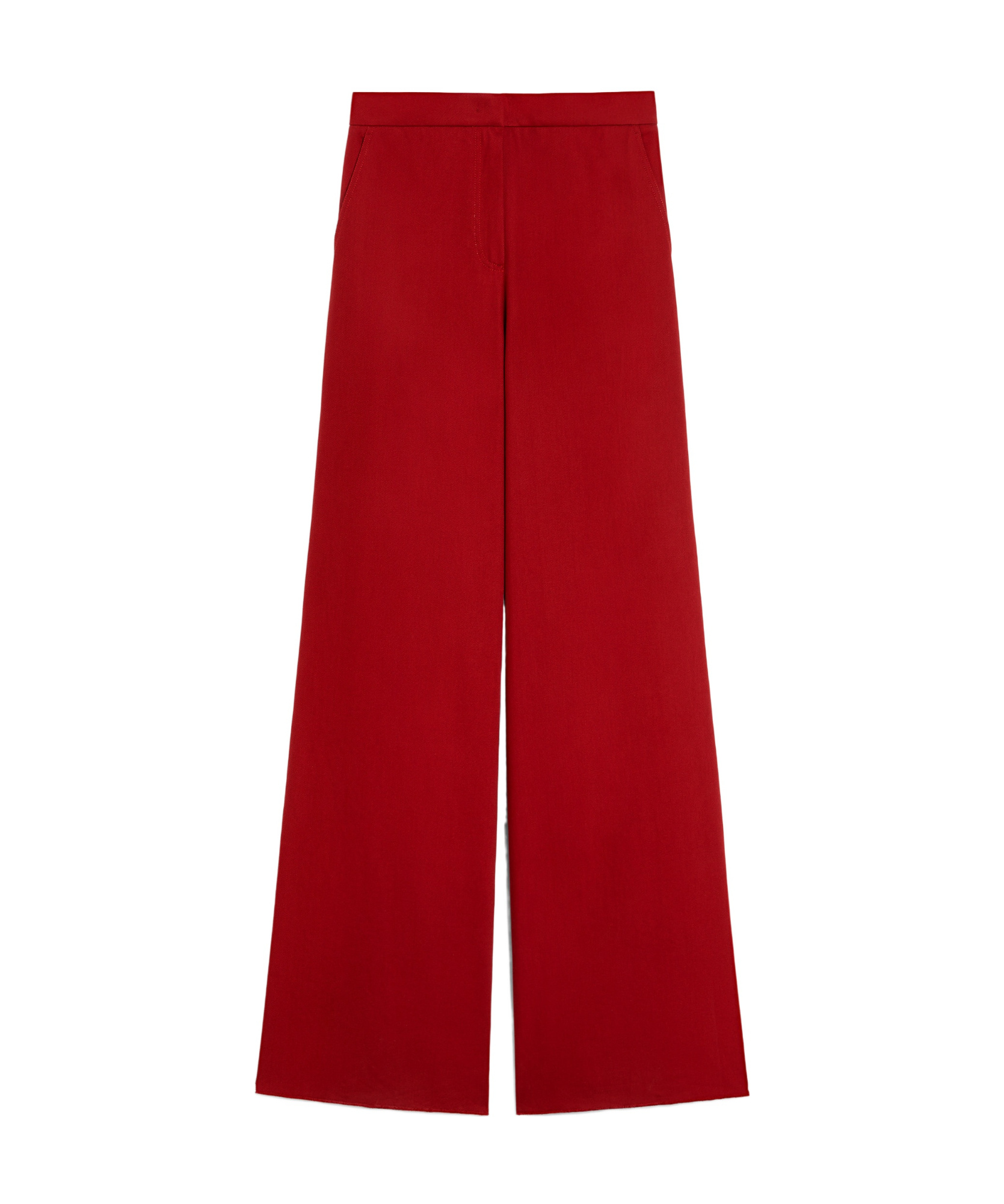 Max Mara Ruggero Cotton Drill Straight Pants In Red