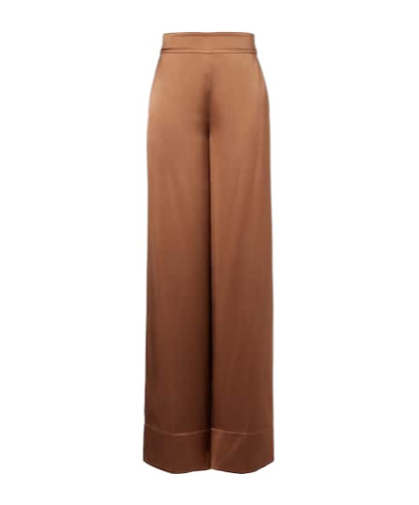 Joseph Dijon Silk Satin Wide-leg Pants In Burgundy