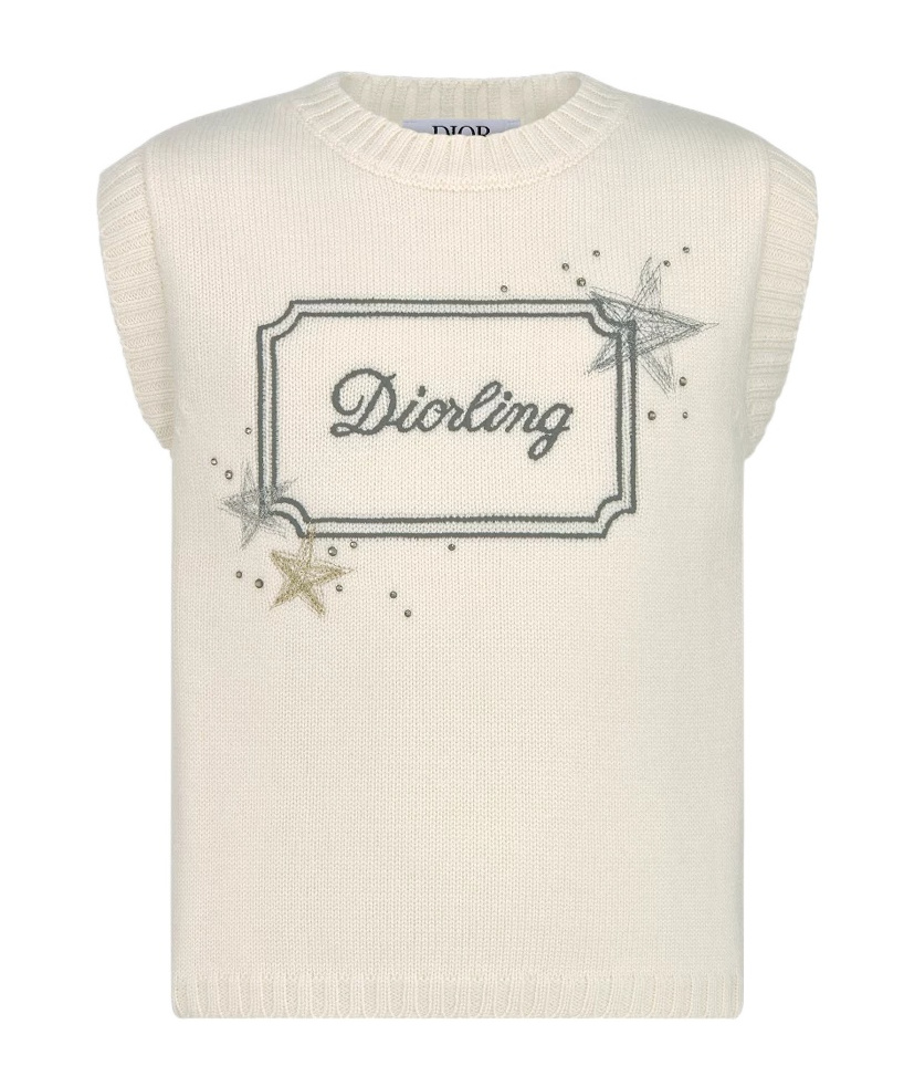 Dior Sleeveless Knitted Vest In Neutral