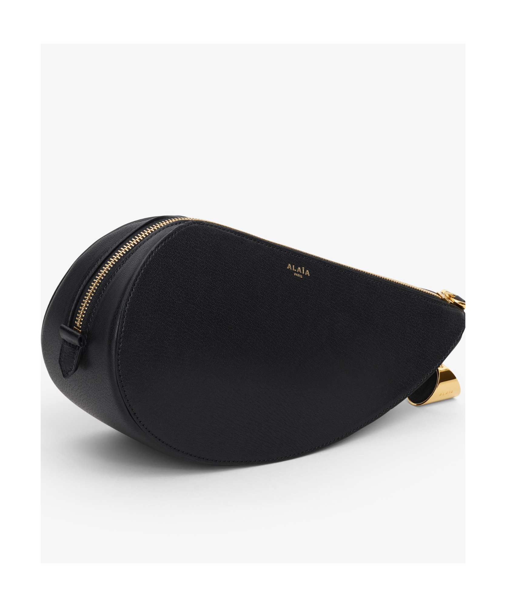 Alaïa Leather Le Demi-coeur Shoulder Bag In Black