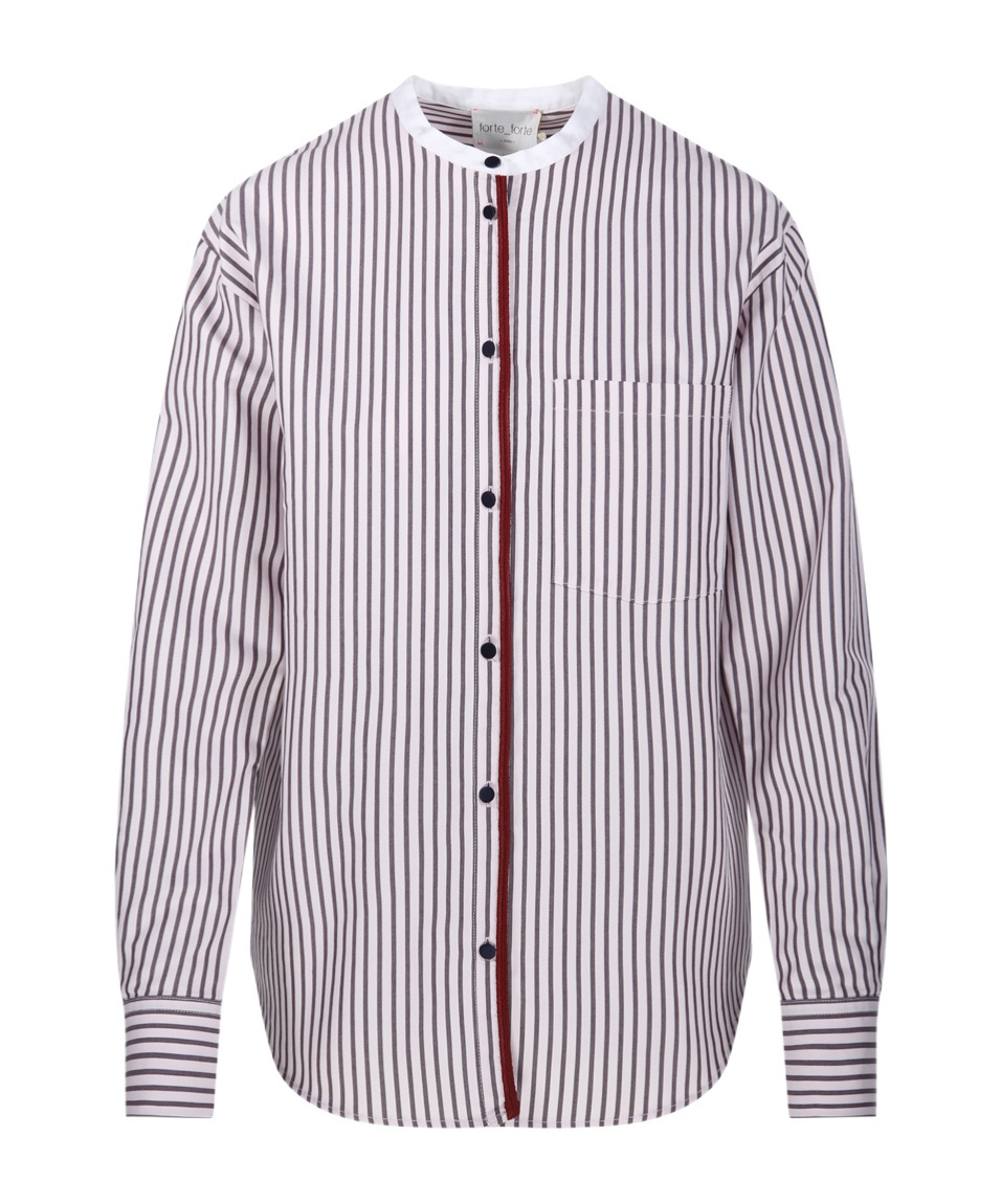 Shop Forte Forte Striped Collar Shirt