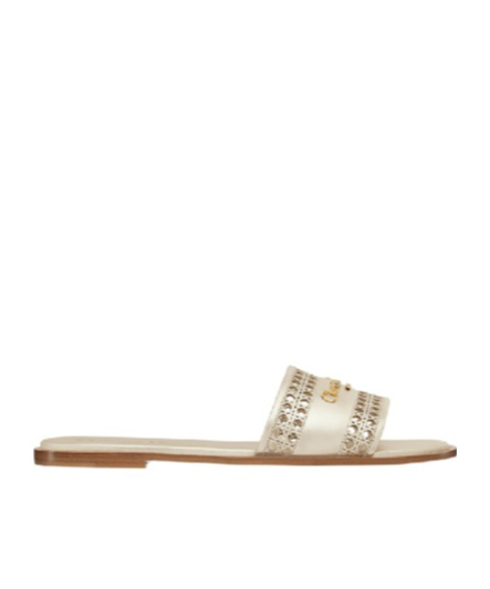 Dior D-lane Slippers In Nude