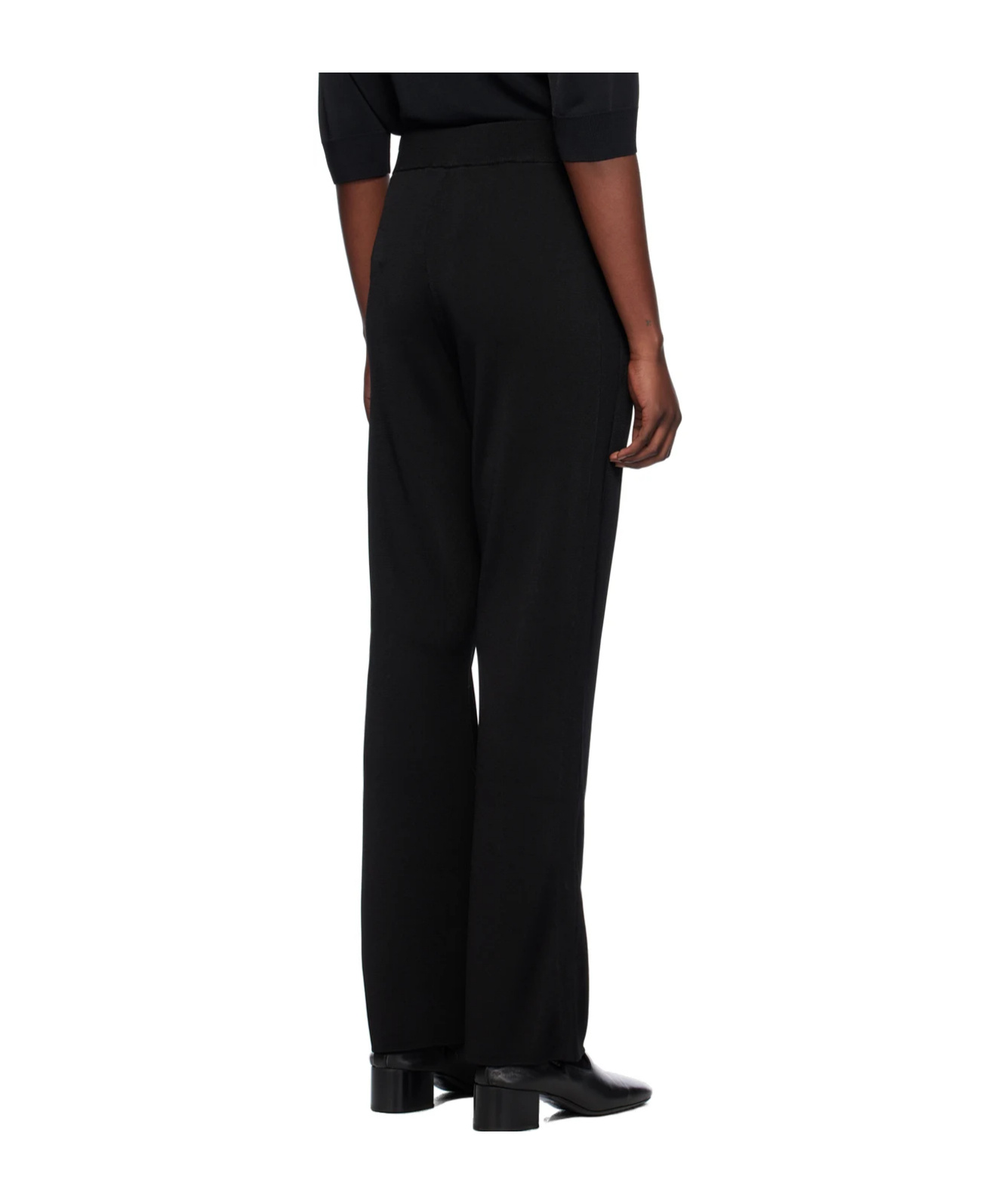 Studio Nicholson High-waist Flared Trousers In Black