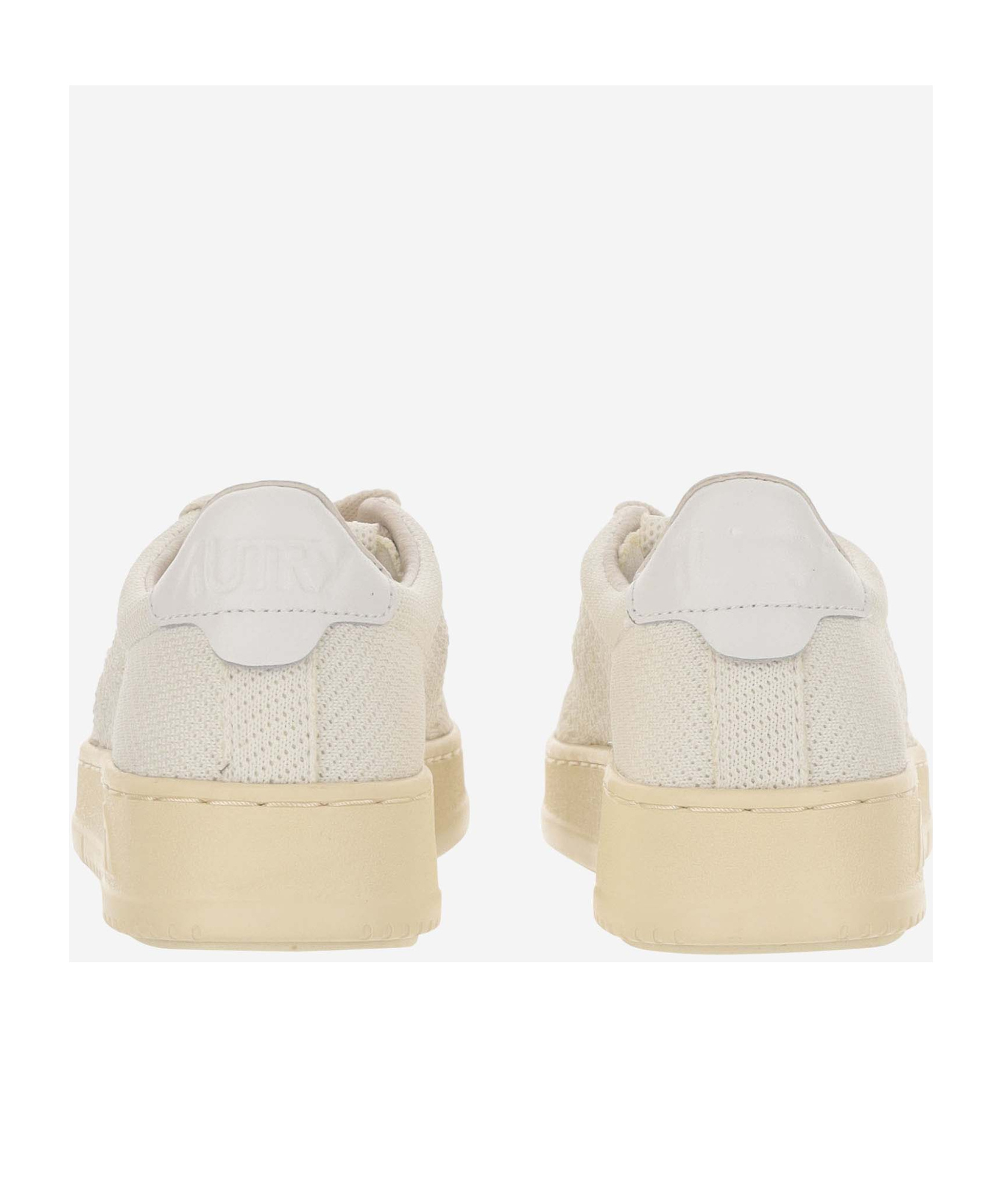 Autry Logo-patch Open-knit Sneakers In Nude