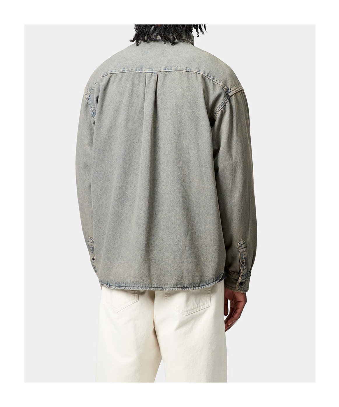 Carhartt Oversized Shirt Crafted From Sandblasted Cotton Denim In Blue