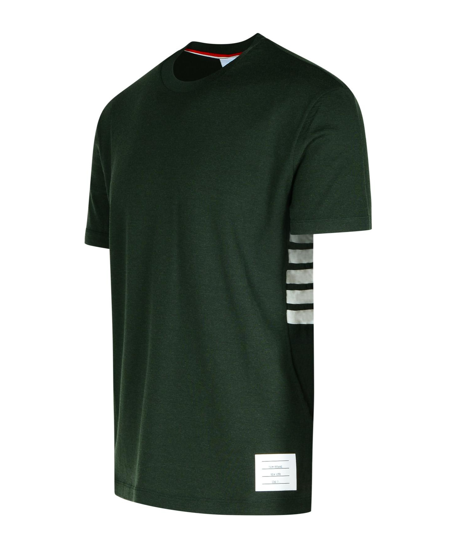 Thom Browne Stripe-detailing Wool T-shirt In Green