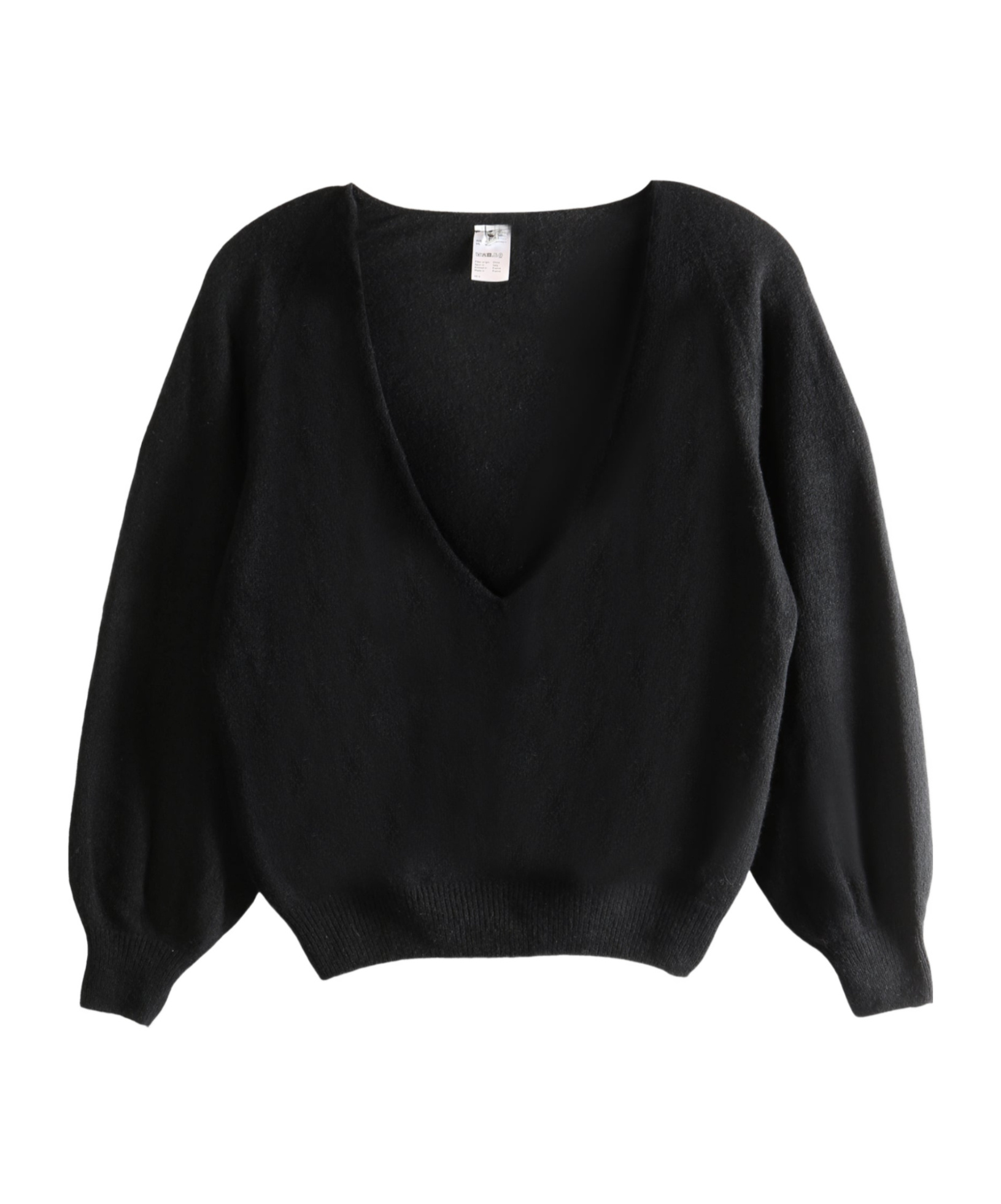 Baserange Deep V-neck Sweater In Black