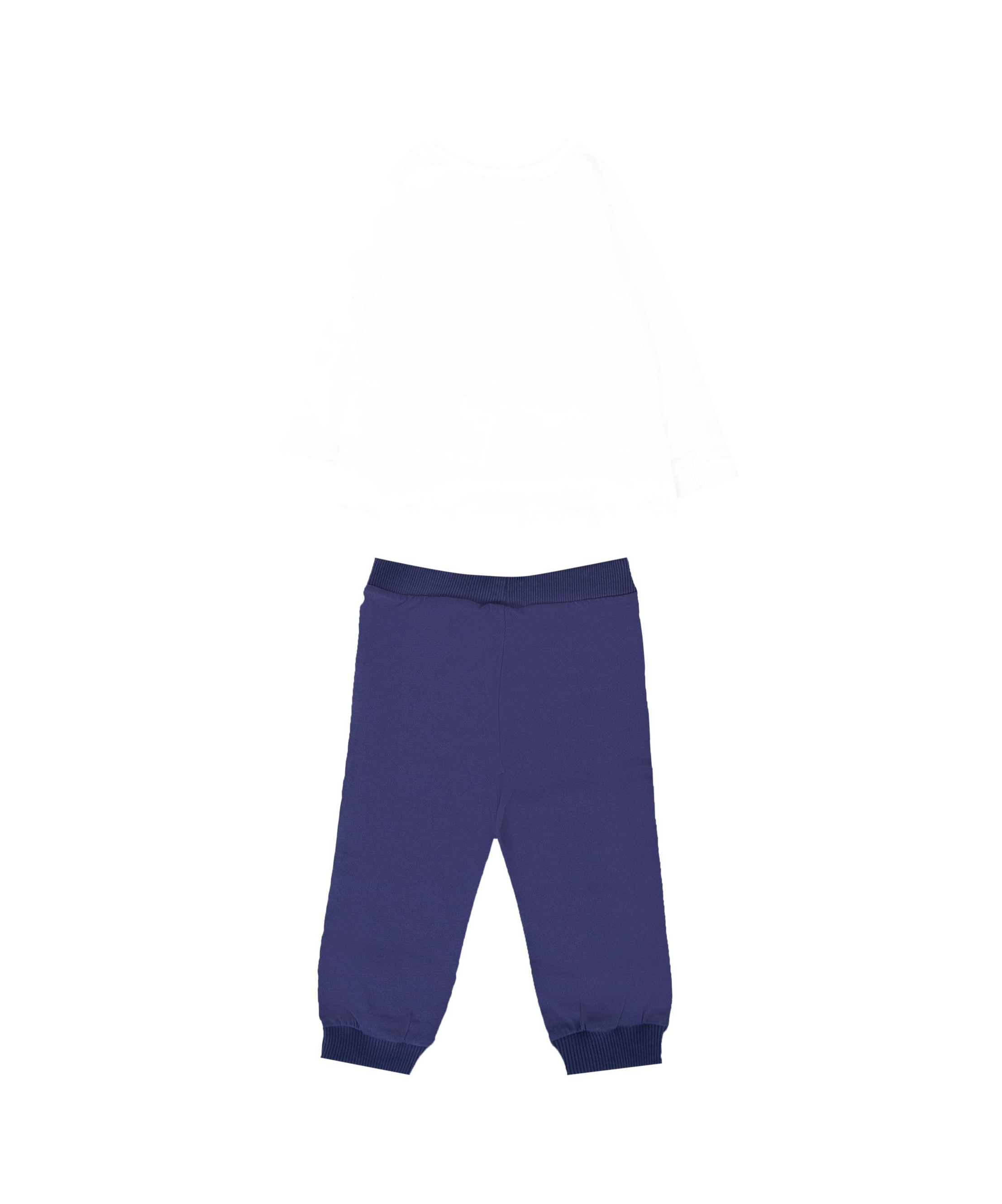 Moschino Long-sleeved T-shirt And Sweatpants Two-pack In Blue