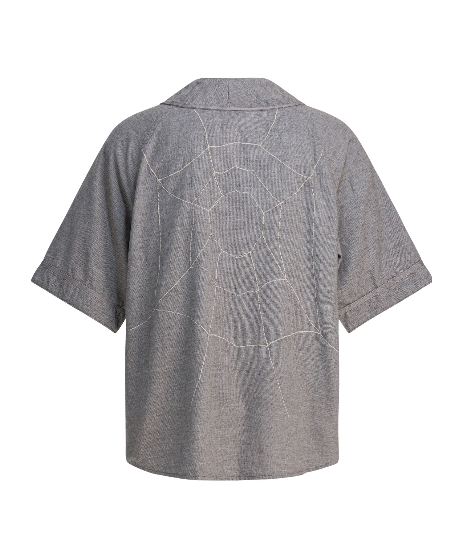 Kapital Text-print Buttoned Shirt In Gray