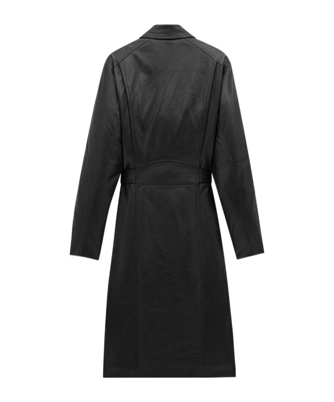 Saint Laurent Midi-length Zipped Biker Jacket In Black