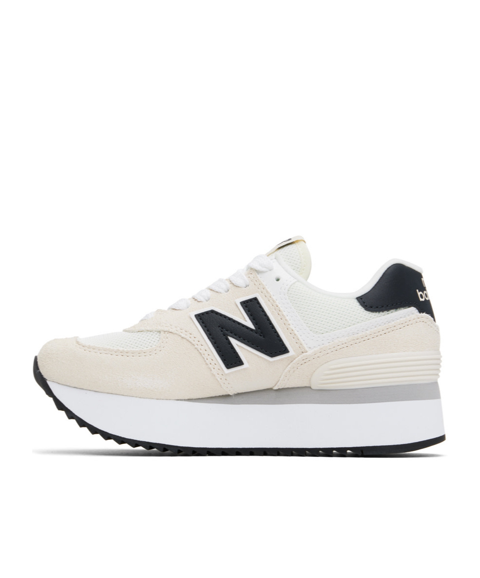 Shop New Balance Beige 574 Trainers In White