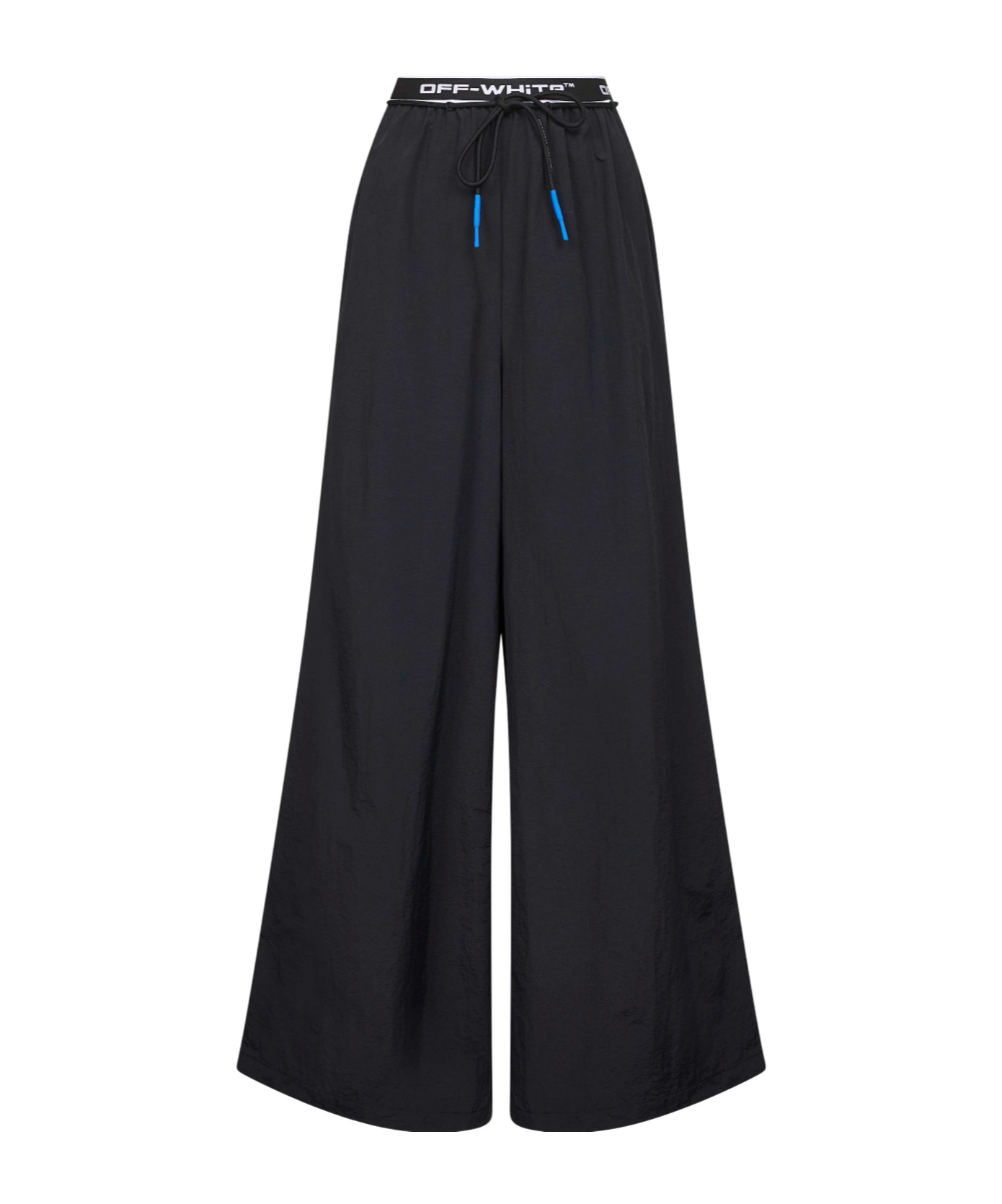Off-white Black Nylon Logoband Ny Activewear Trousers In Black