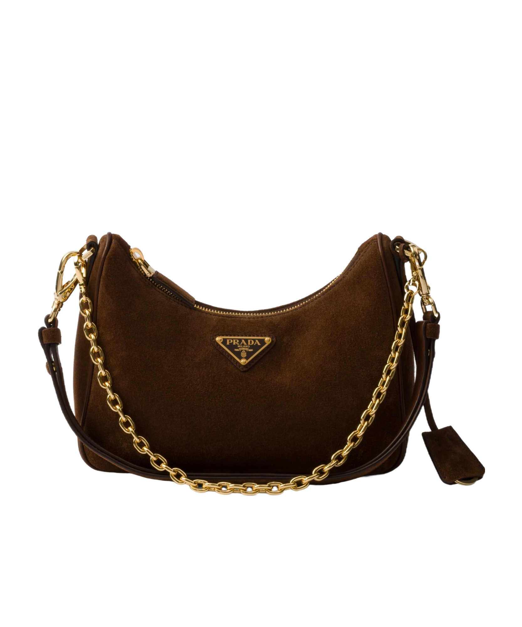 Prada Re-edition Suede Mini-bag In Brown