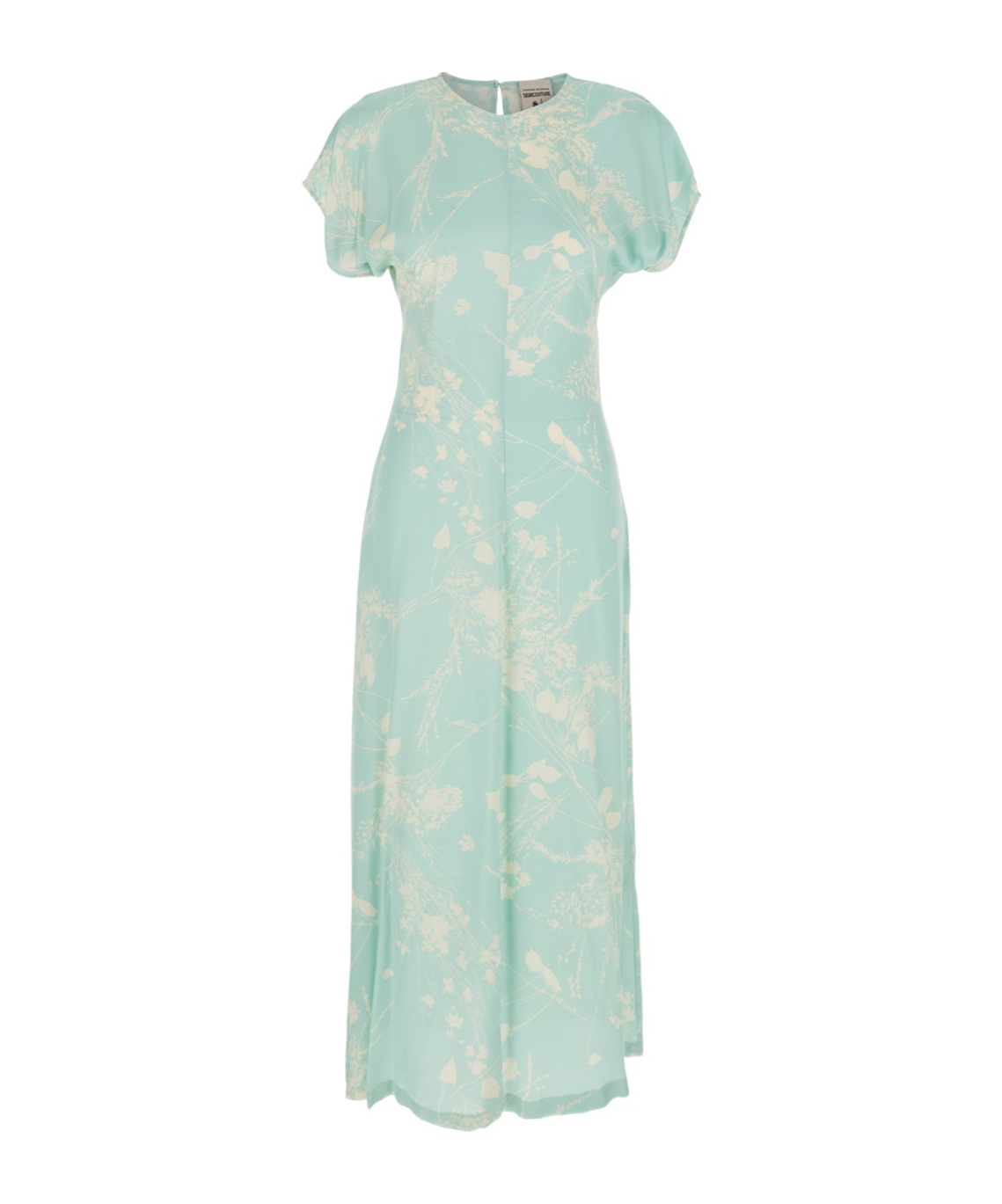 Semicouture Flowing Midi Dress With Floral Print In Green