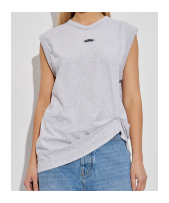Vetements Embellished Tie-detail T-shirt In Gray