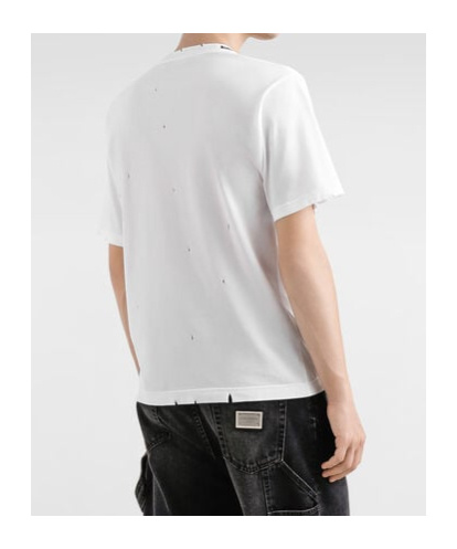 Dolce & Gabbana White Postcard Print Cotton T-shirt In White