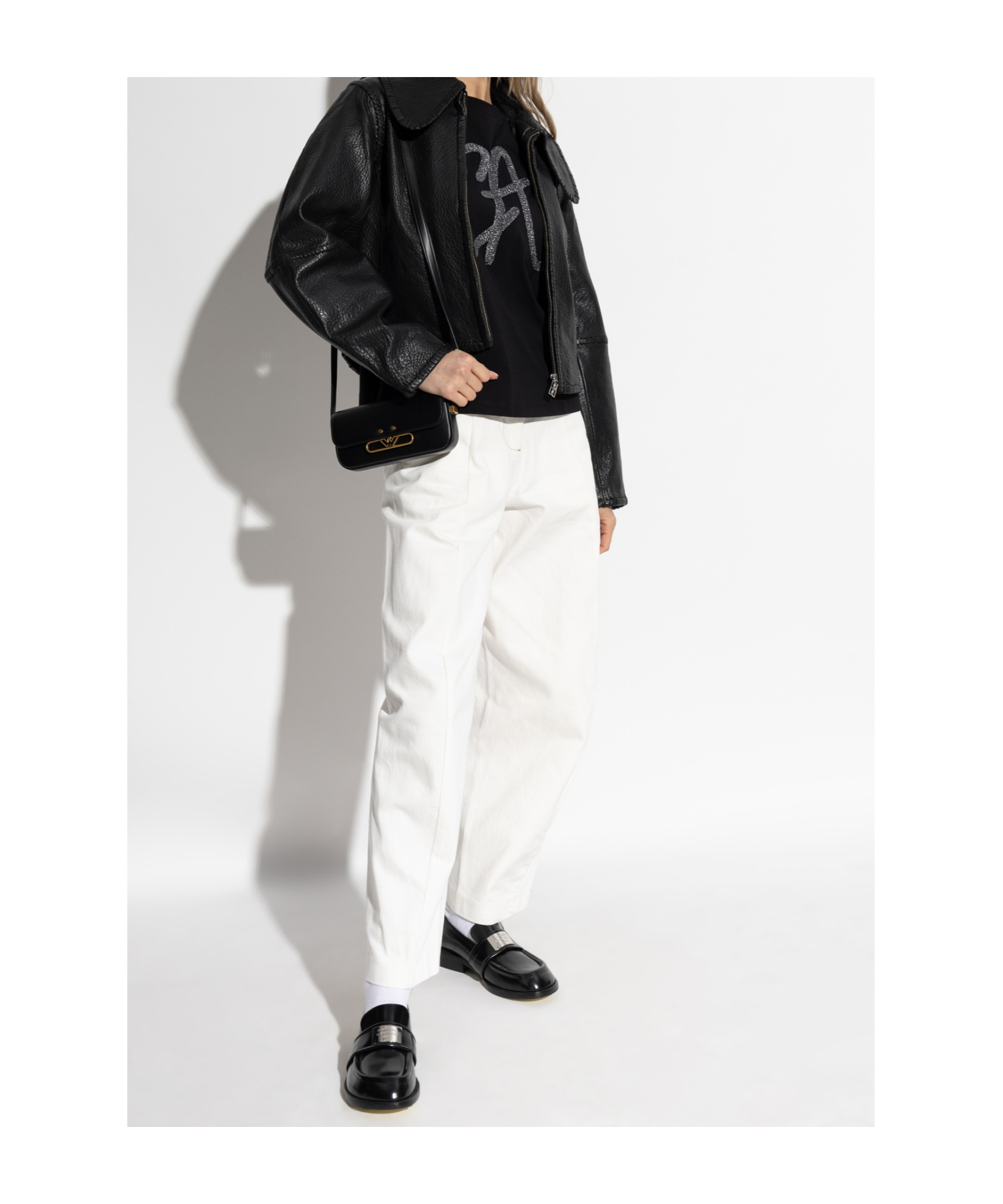 Emporio Armani High-waisted Wide Leg Trousers In White