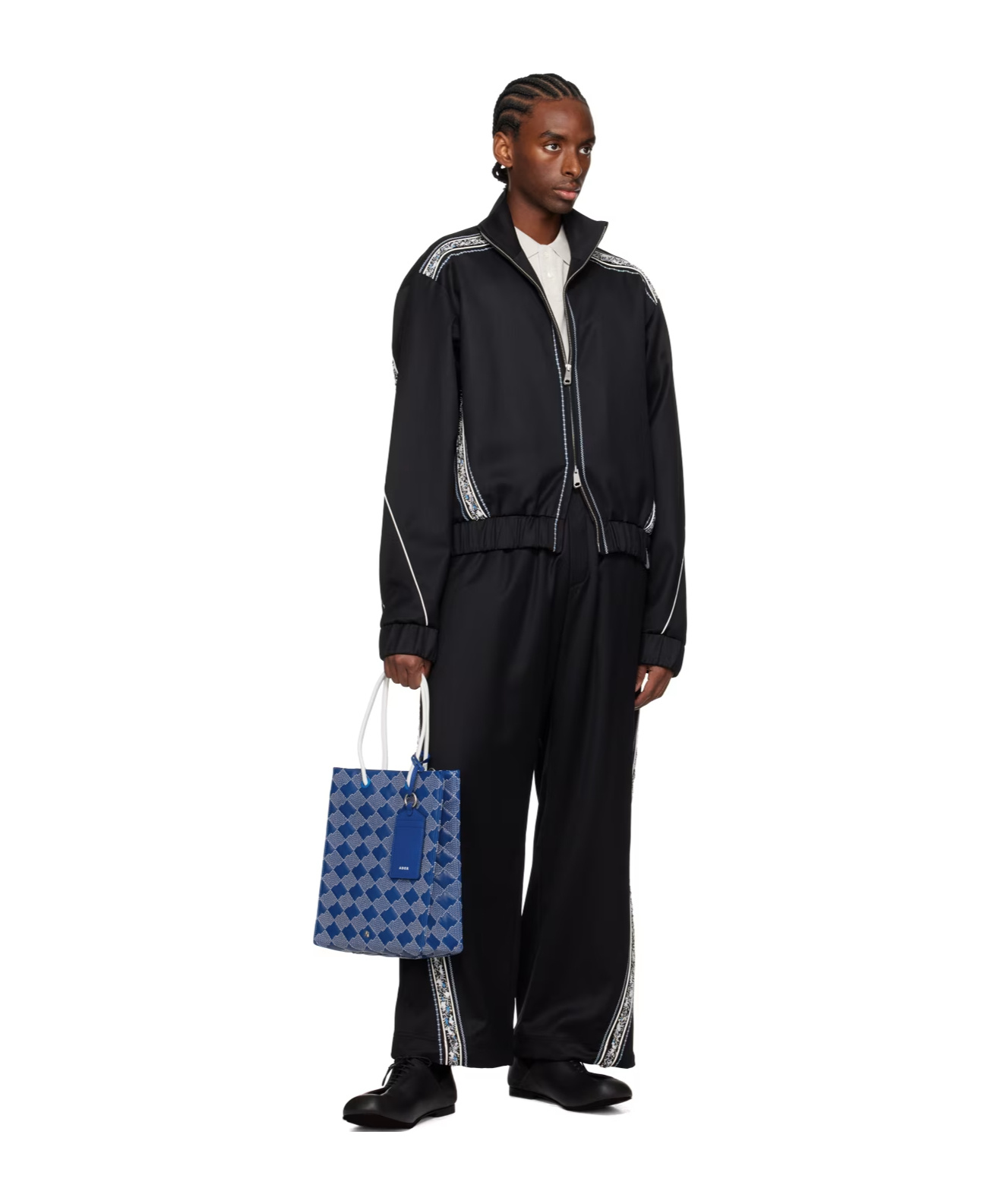 Ader Error Striped Logo Casual Pants In Black