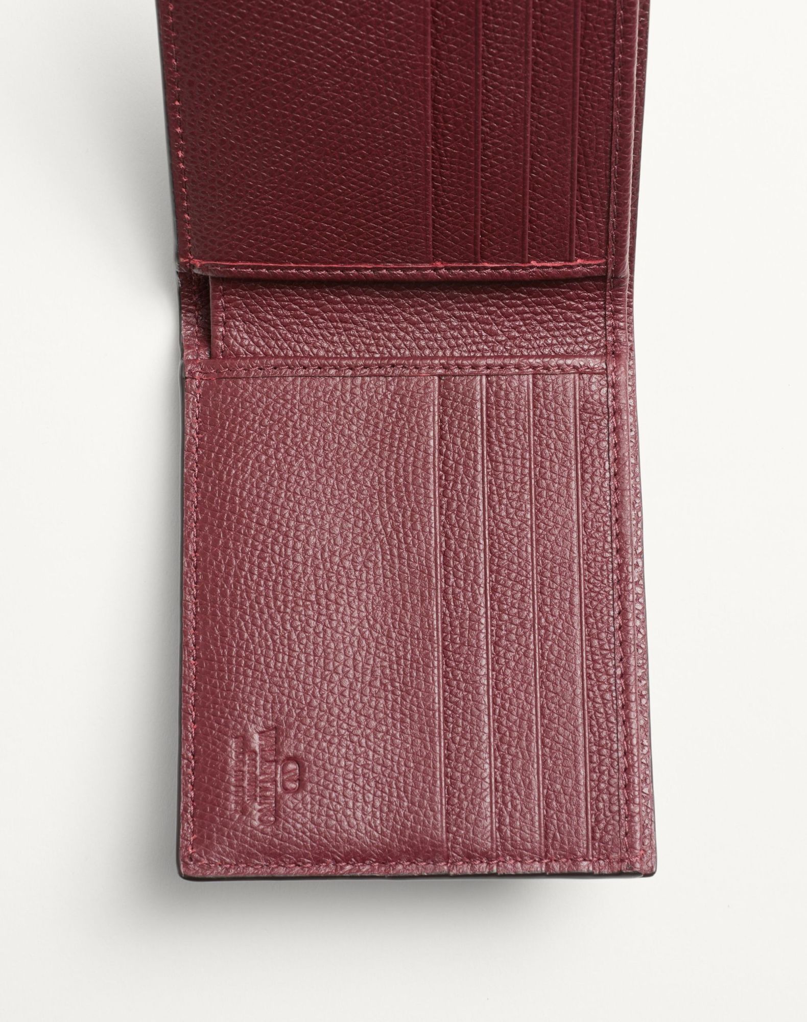 Valentino Bi-fold Textured Vlogo Signature Wallet