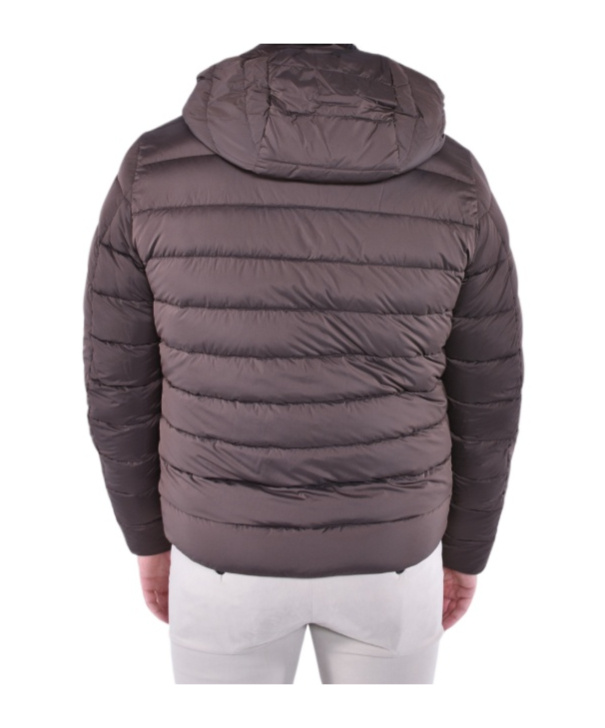 Moorer Long Sleeve Cotton Coat In Brown