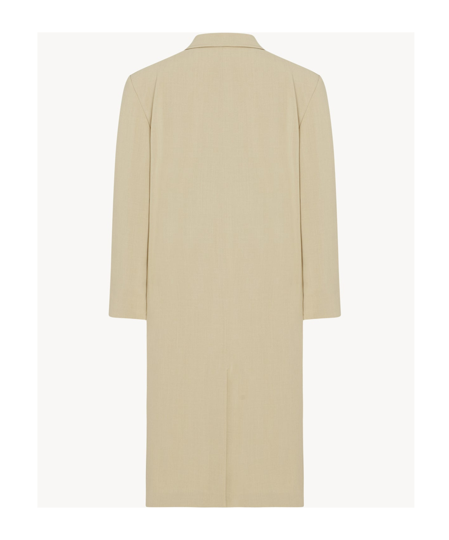 The Row Long-sleeved Wool Coat In Nude