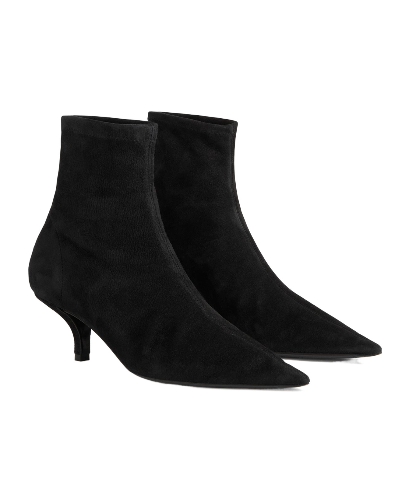 Totême 60mm The Suede Heeled Sock Boot In Black