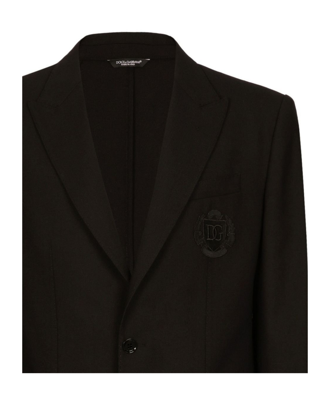 Dolce & Gabbana Single-breasted Wool Taormina-fit Jacket With Dg Patch In Black