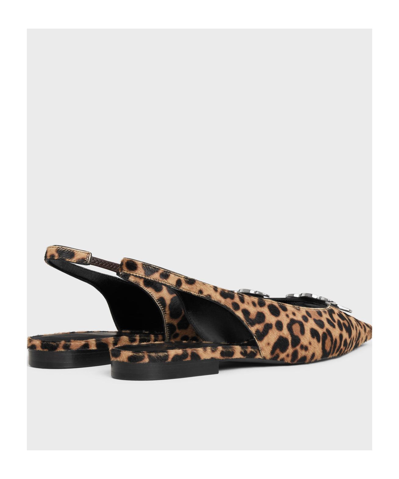 Celine Alma Triomphe Flat Sandals In Black