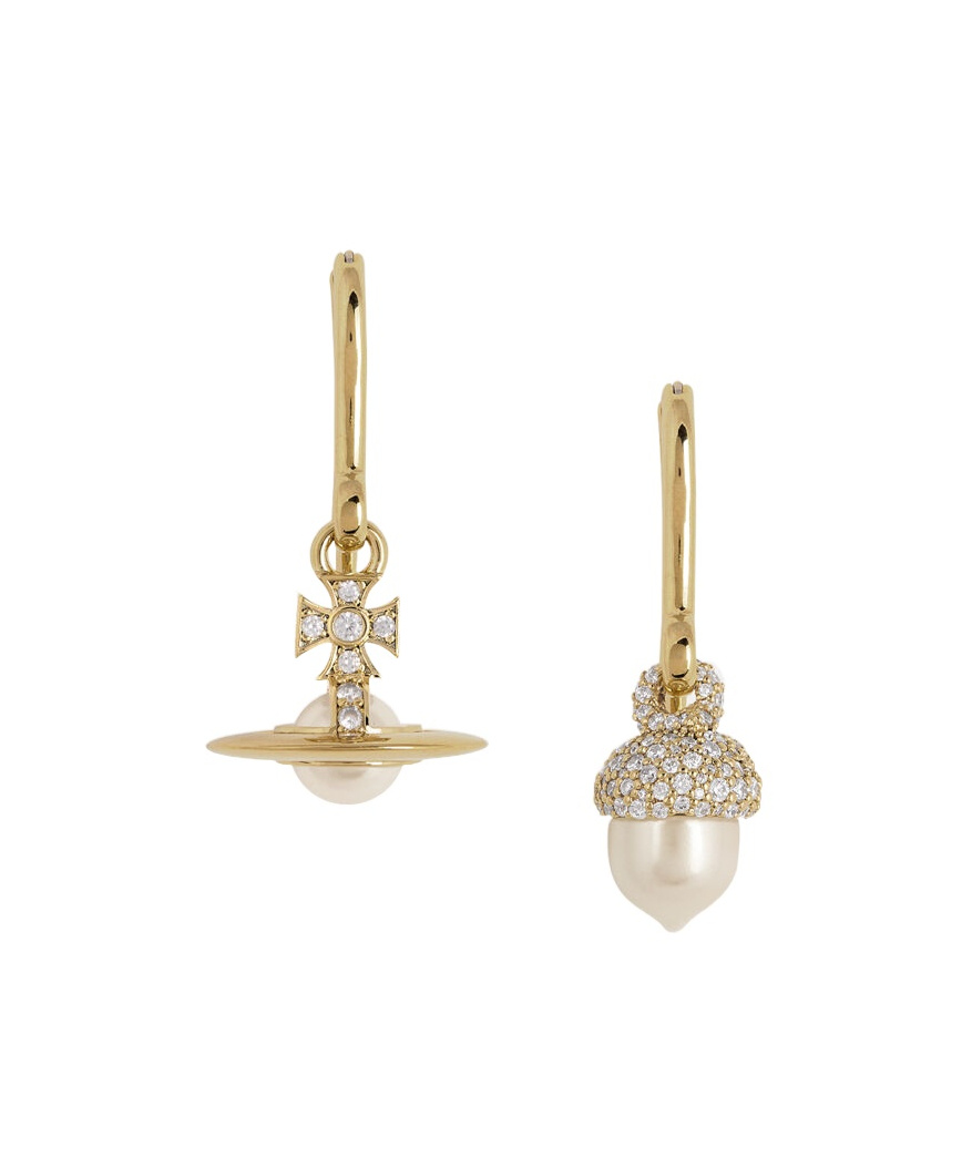 Vivienne Westwood Lucille Orb Drop Earrings In Brown
