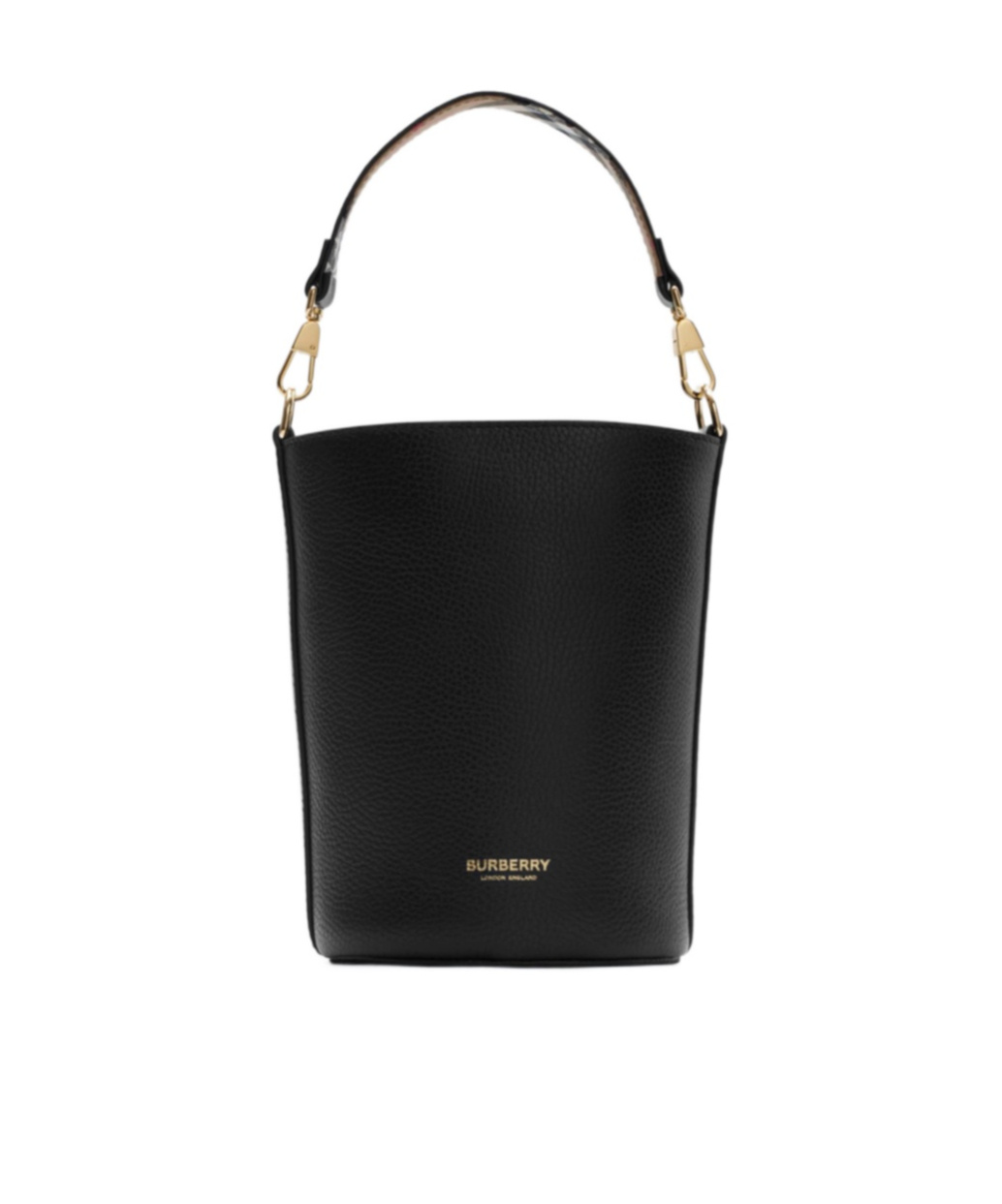 Burberry Medium Bucket Shoulder Bag In Black
