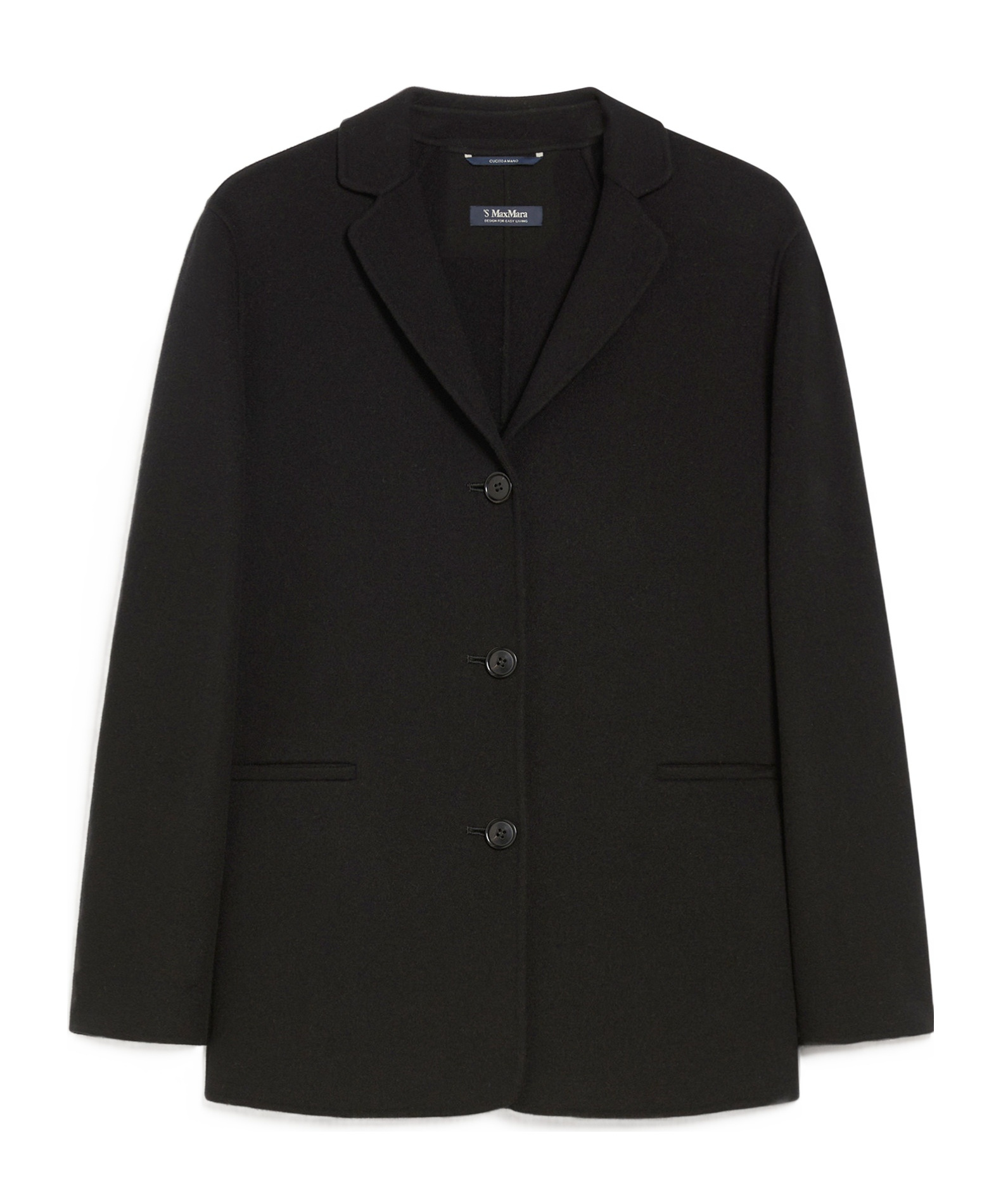 Max Mara Straight Wool Jacket In Black