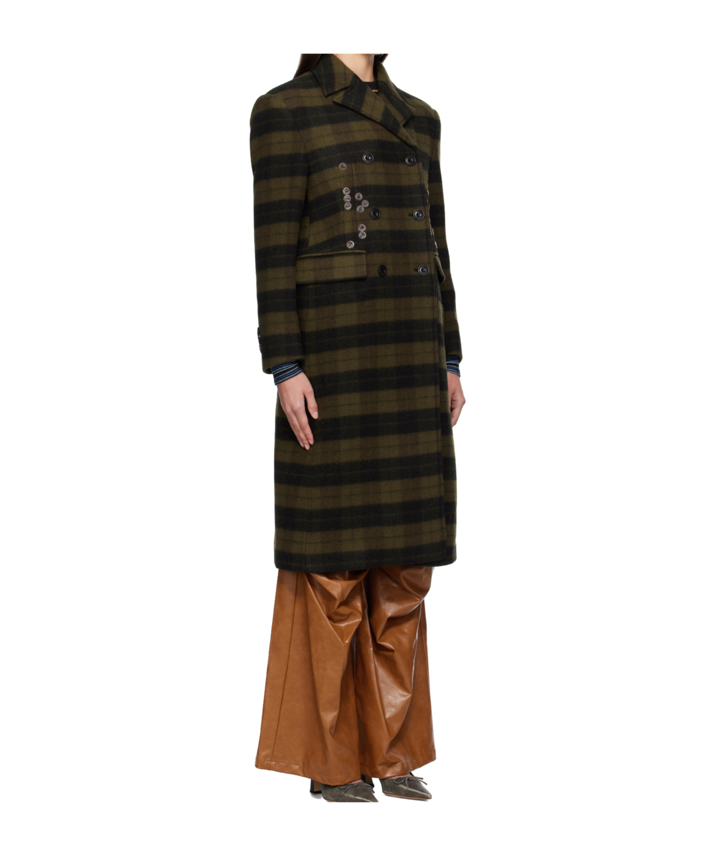 Andersson Bell Lacie Check Buttons Coat In Multi