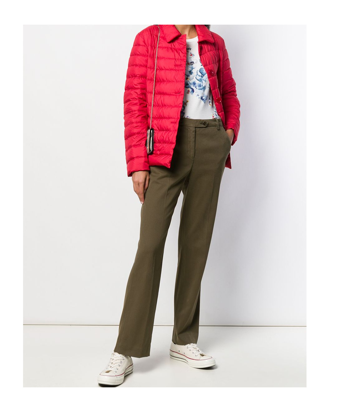 Aspesi Low-waist Flared Trousers In Green